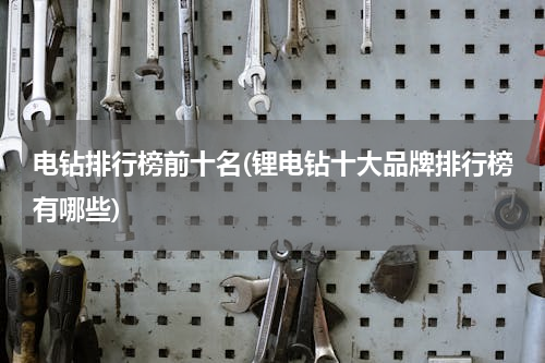 电钻排行榜前十名(锂电钻十大品牌排行榜有哪些)